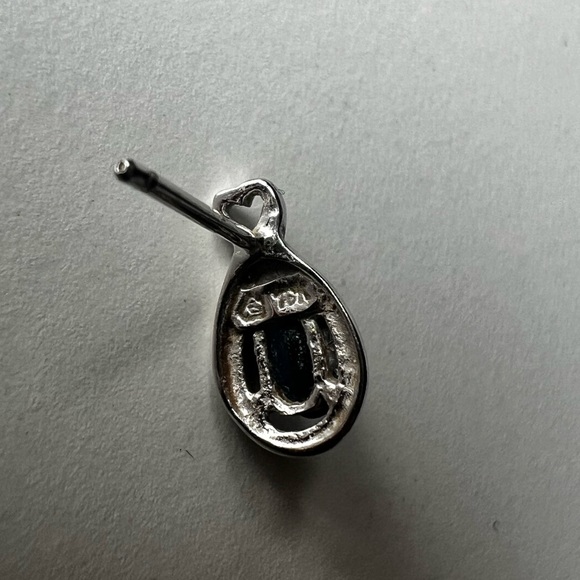 White Gold + Sapphire Earrings - Picture 2 of 7